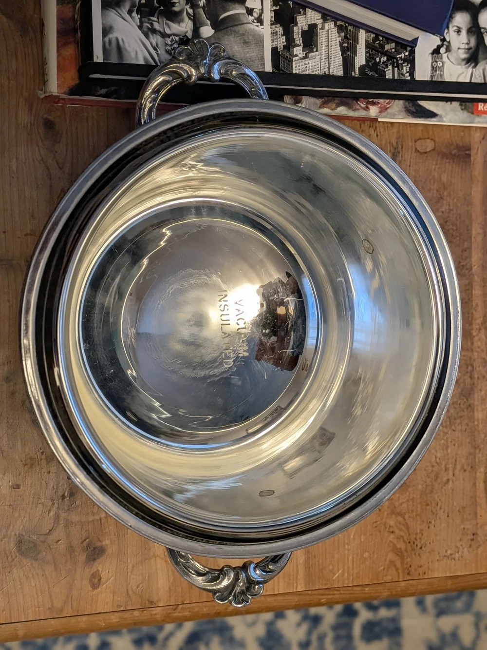 Vintage Silver Plate Insulated Ice Bucket | Ornate Fruit & Vine Relief with Lid